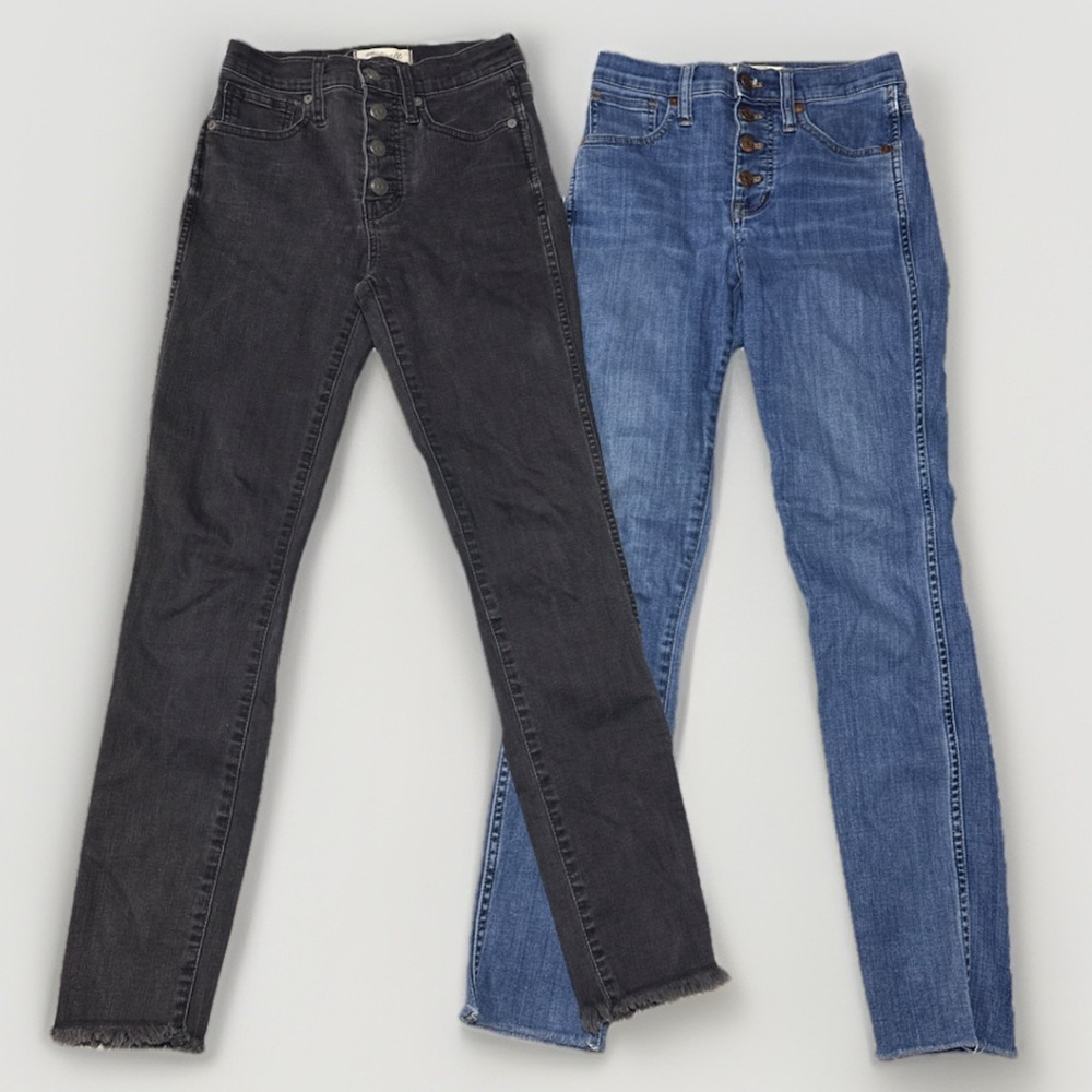 Madewell Black and Blue high rise Skinny Jeans